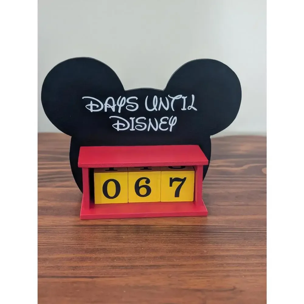 Disney Countdown Block Calendar with Mickey Mouse Ears